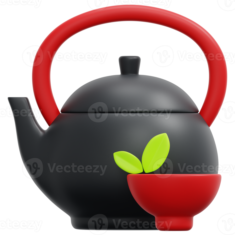 teapot 3d render icon illustration png