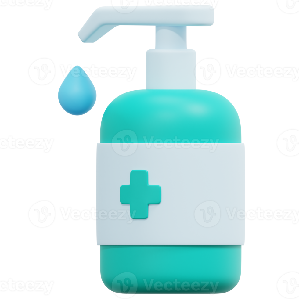 hand sanitizer 3d render icon illustration png