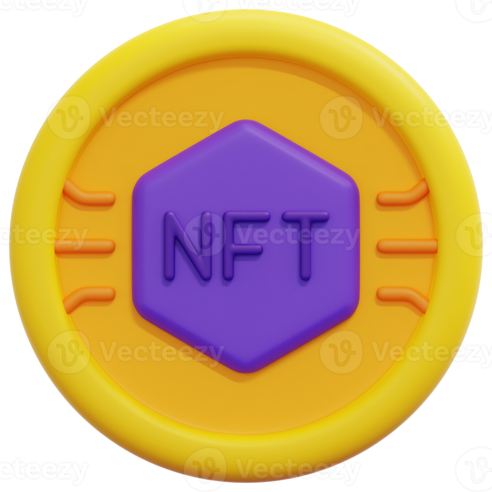 token 3d render icon illustration png