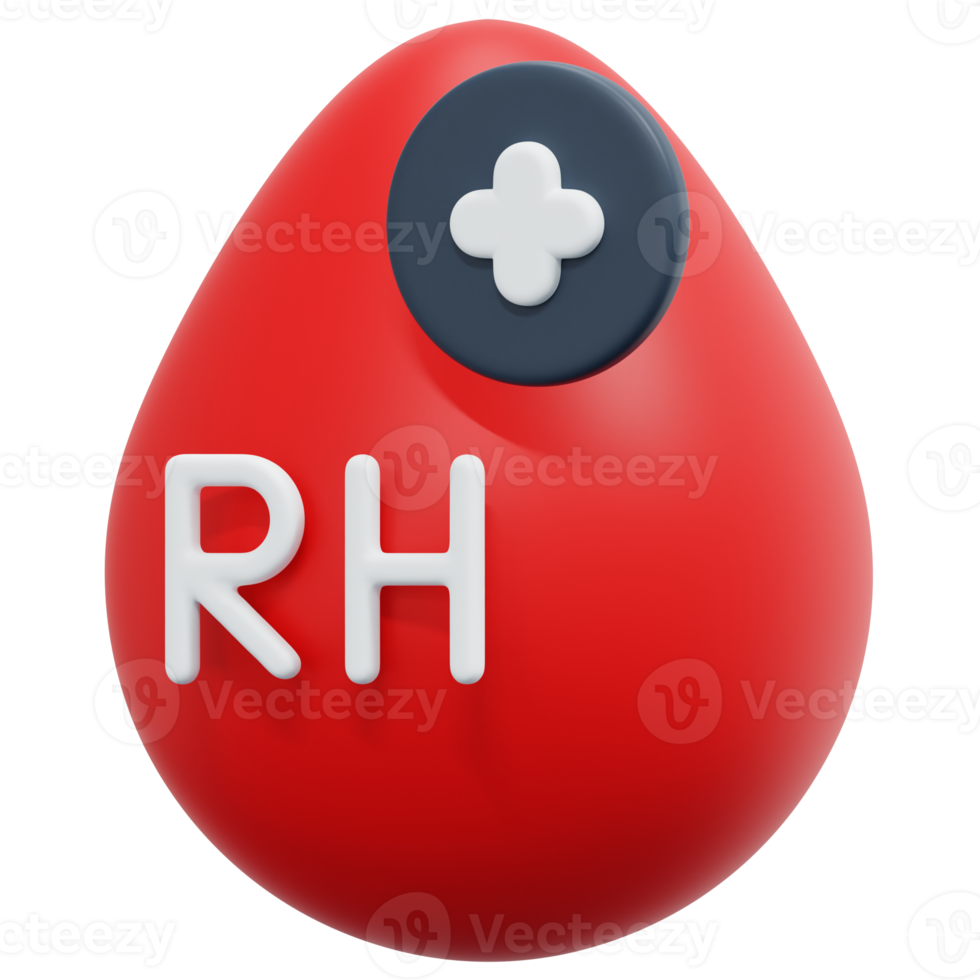 bloed rh positief 3d geven icoon illustratie png