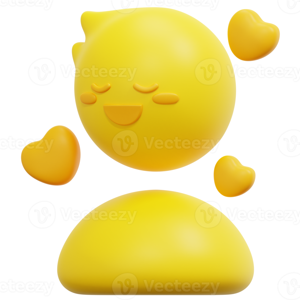 happy 3d render icon illustration png