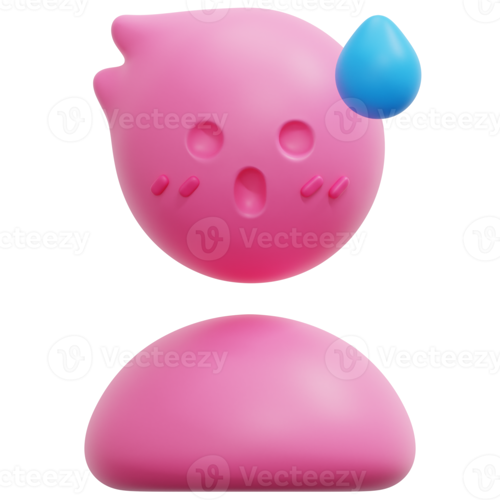 embarrassed 3d render icon illustration png