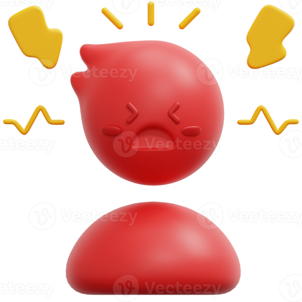 frustriert 3d-render-symbol-illustration png