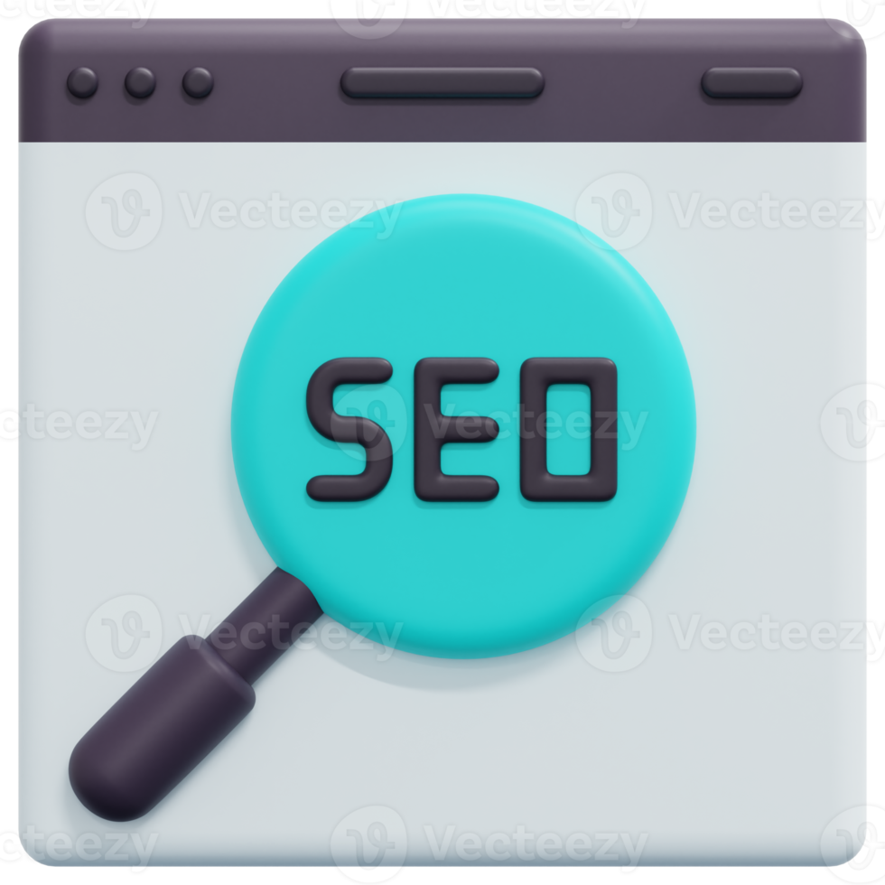 seo 3d render icon illustration png