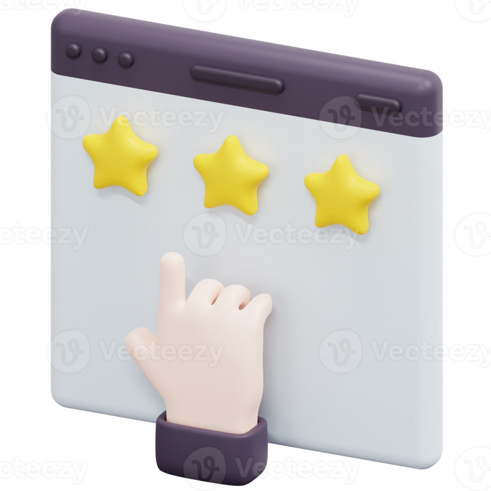 web rating 3d render icon illustration png