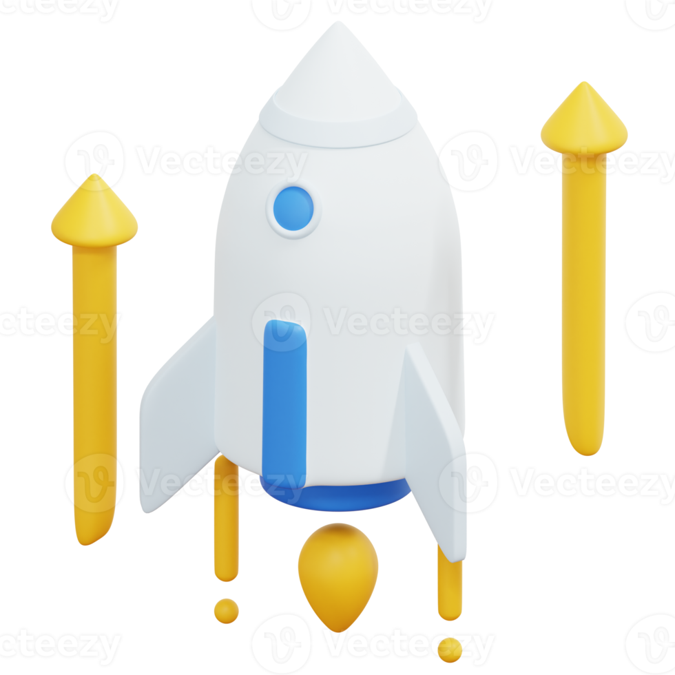 startup 3d render icon illustration png