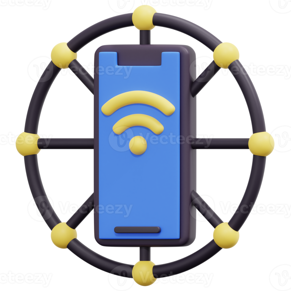 Internet di cose 3d rendere icona illustrazione png