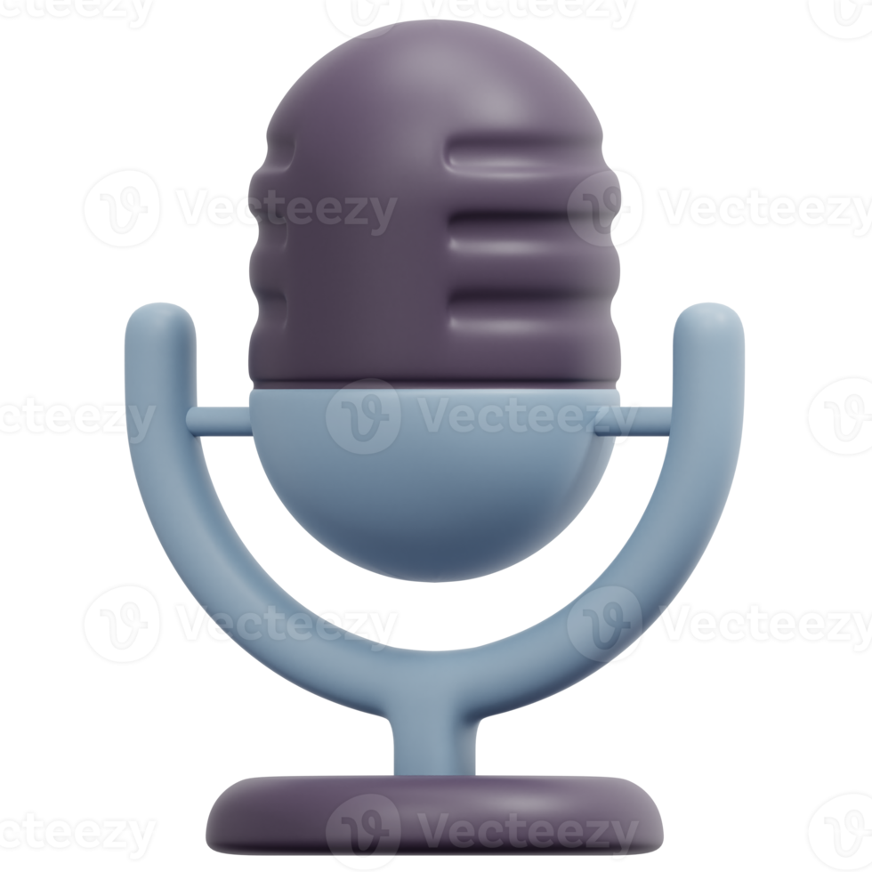 ilustração de ícone de renderização 3d de microfone png