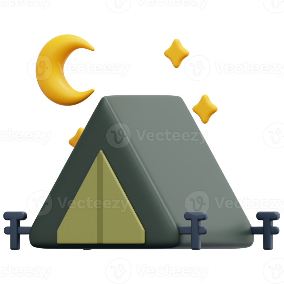 camping 3d render icon illustration png