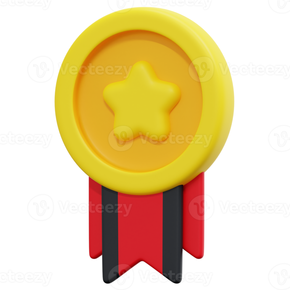 medal 3d render icon illustration png