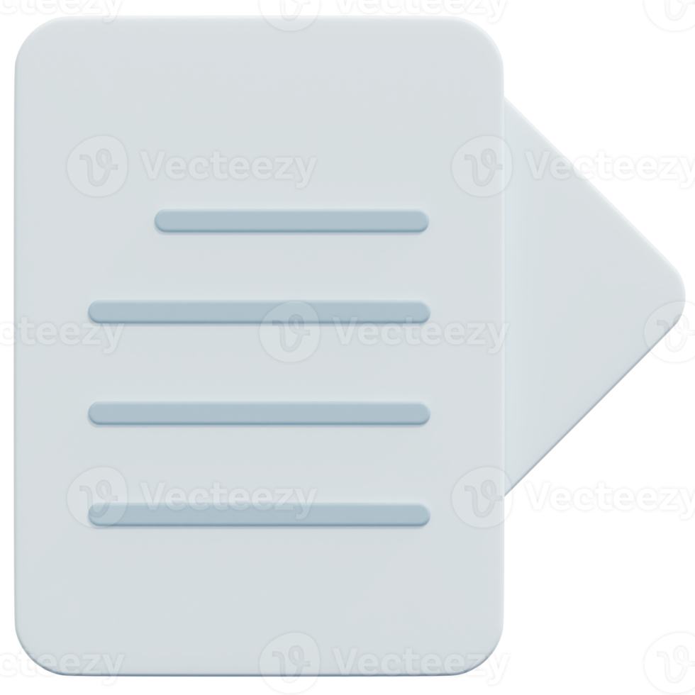 papers 3d render icon illustration png