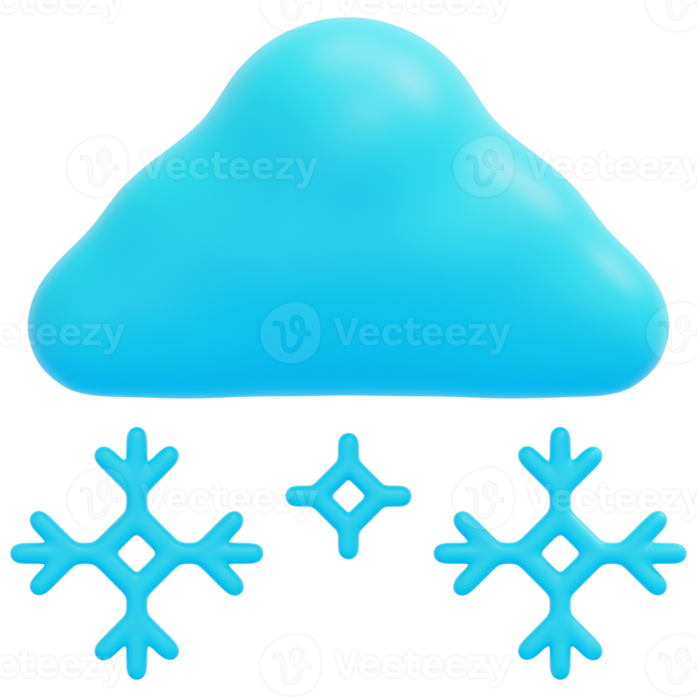 snowy 3d render icon illustration png