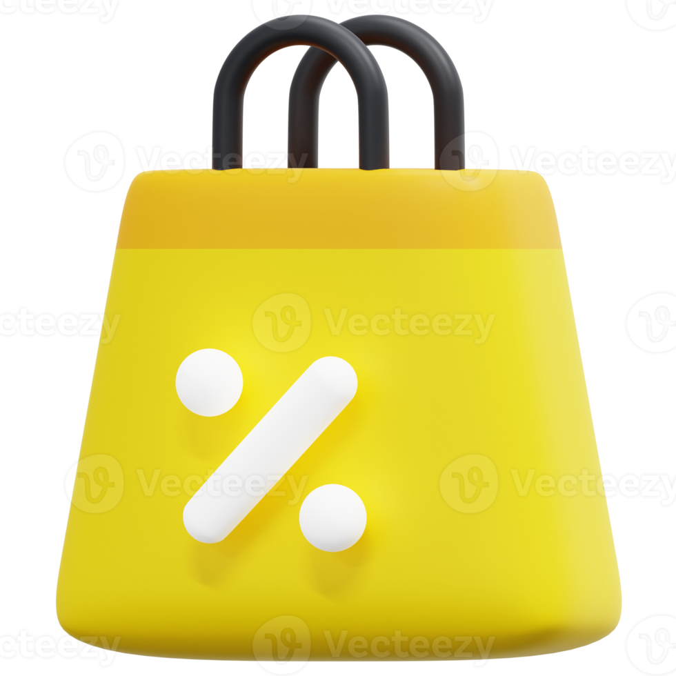 shopping bag 3d render icon illustration png