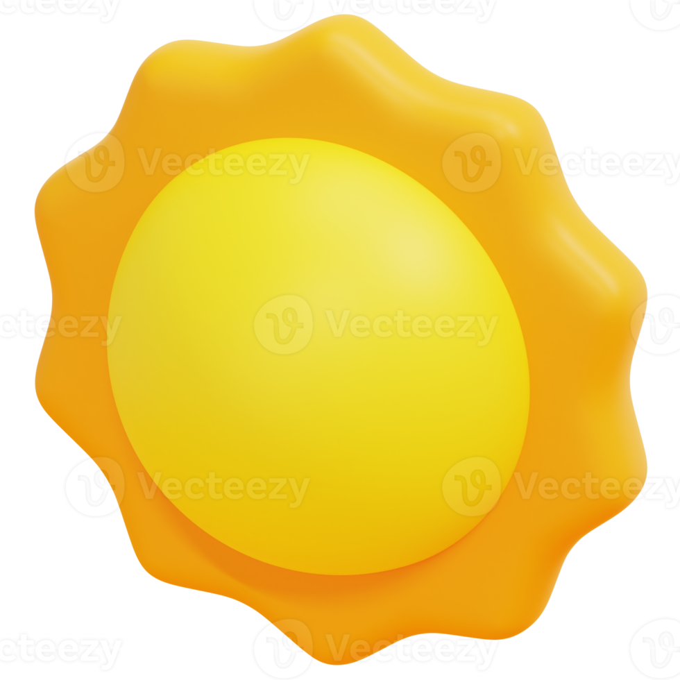 sun 3d render icon illustration png