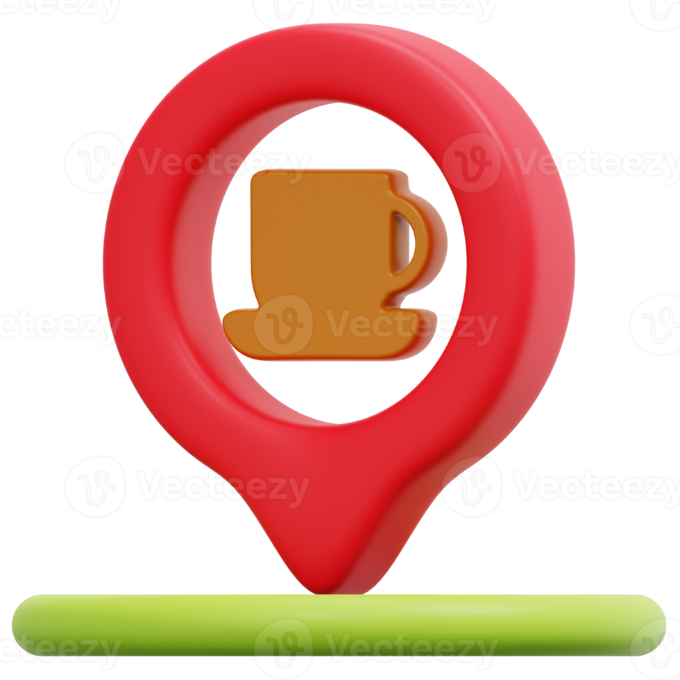cafe 3d render icon illustration png