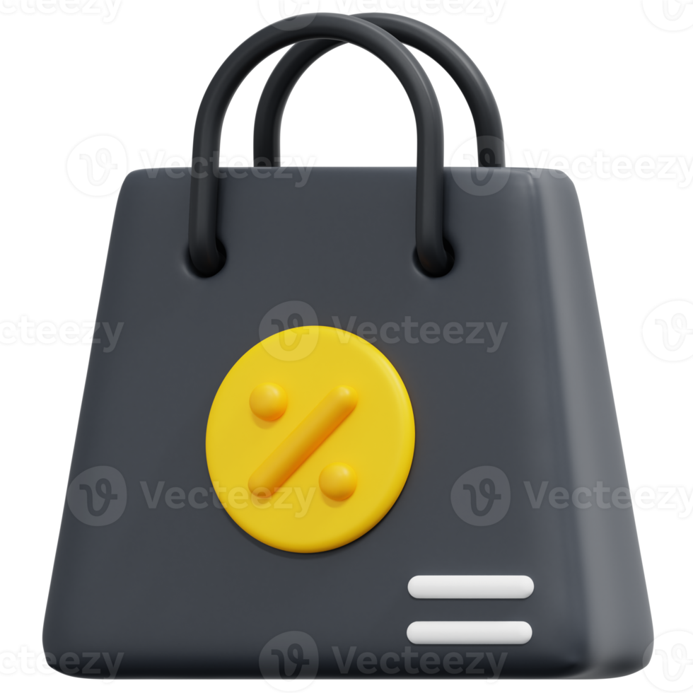 shopping bag 3d render icon illustration png