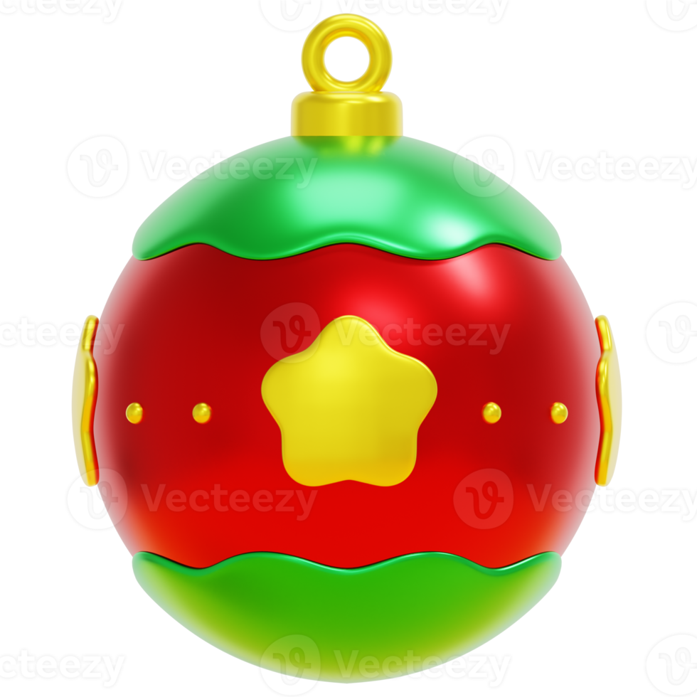 illustration de l'icône de rendu 3d boule de noël png