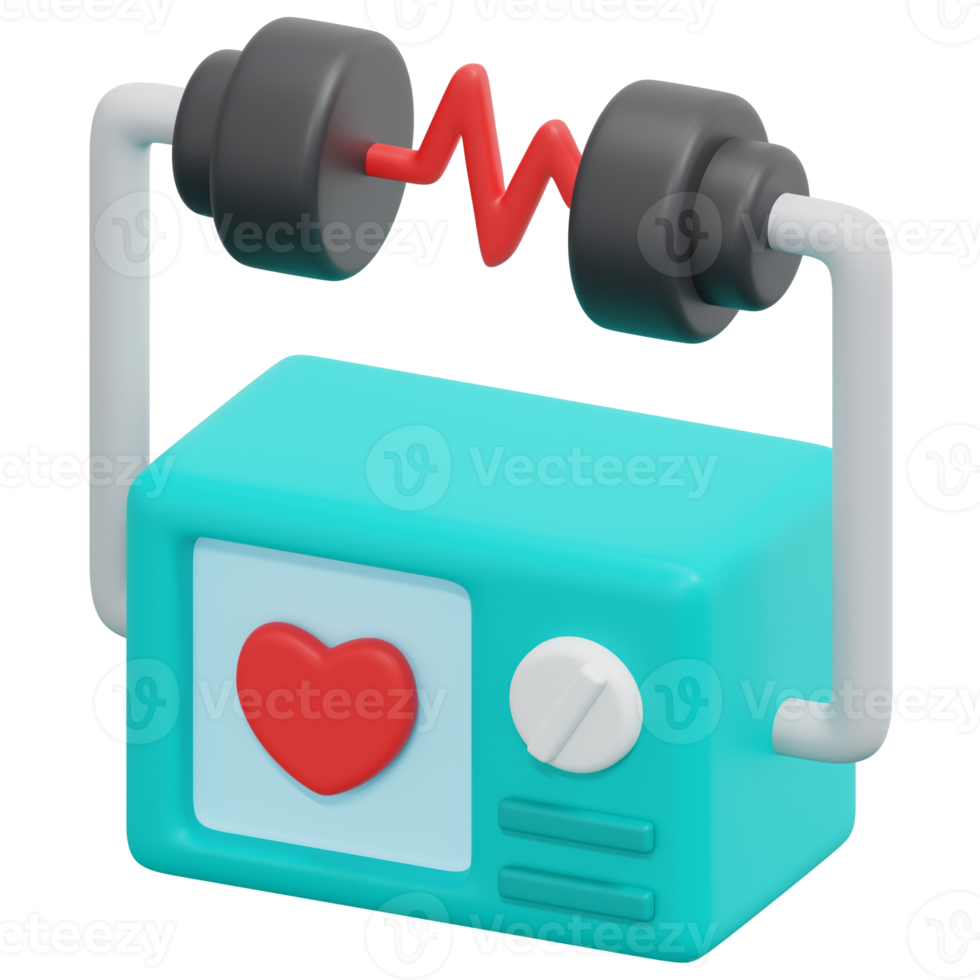 defibrillator 3d render icon illustration png