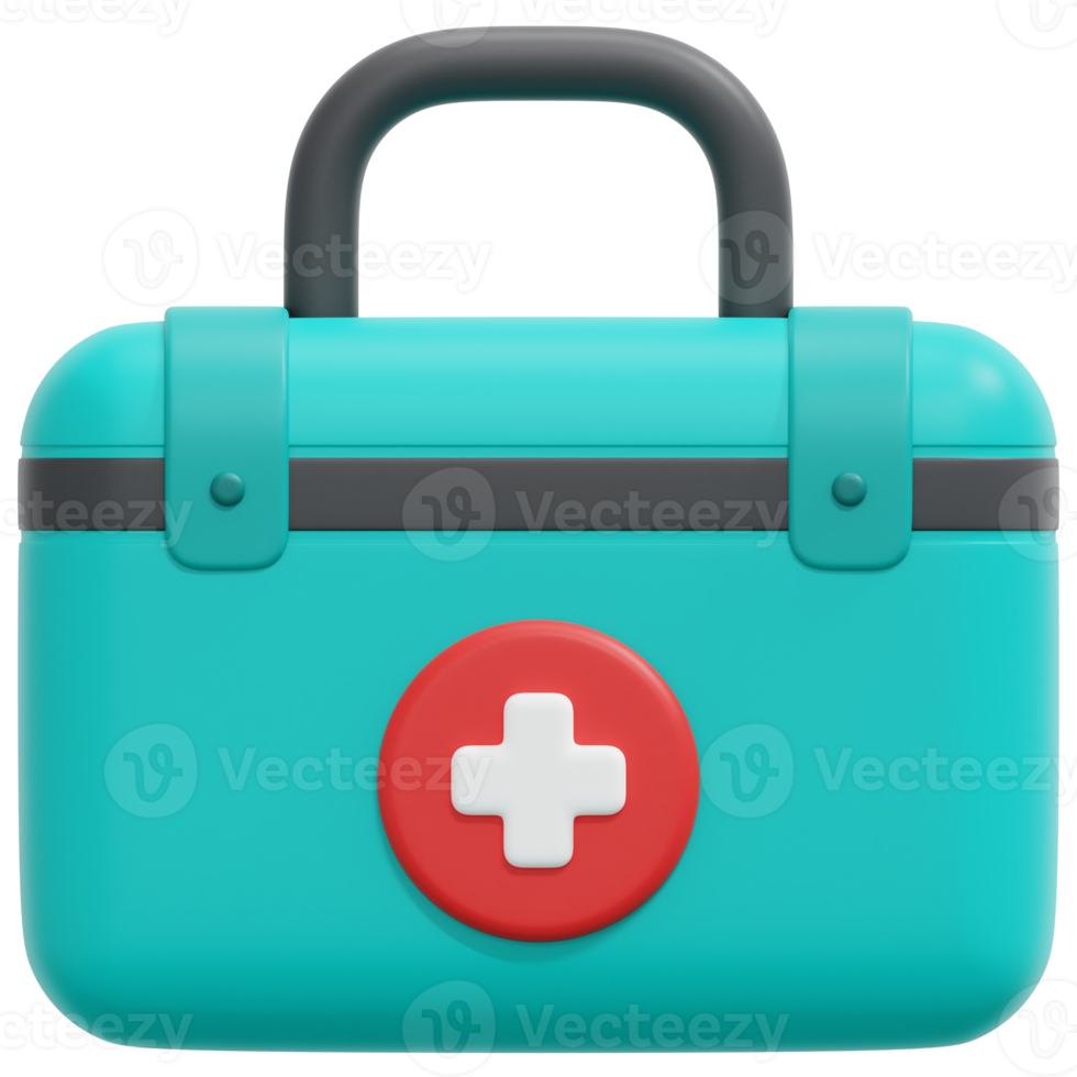 first aid kit 3d render icon illustration png