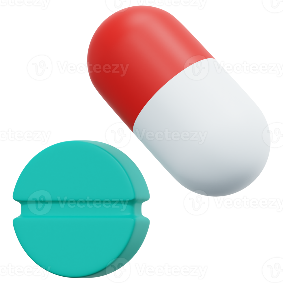 pills 3d render icon illustration png