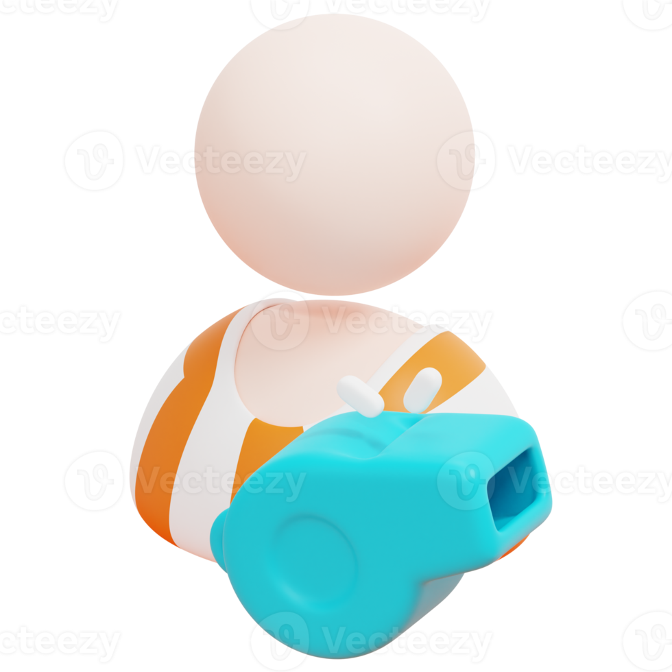 referee 3d render icon illustration png