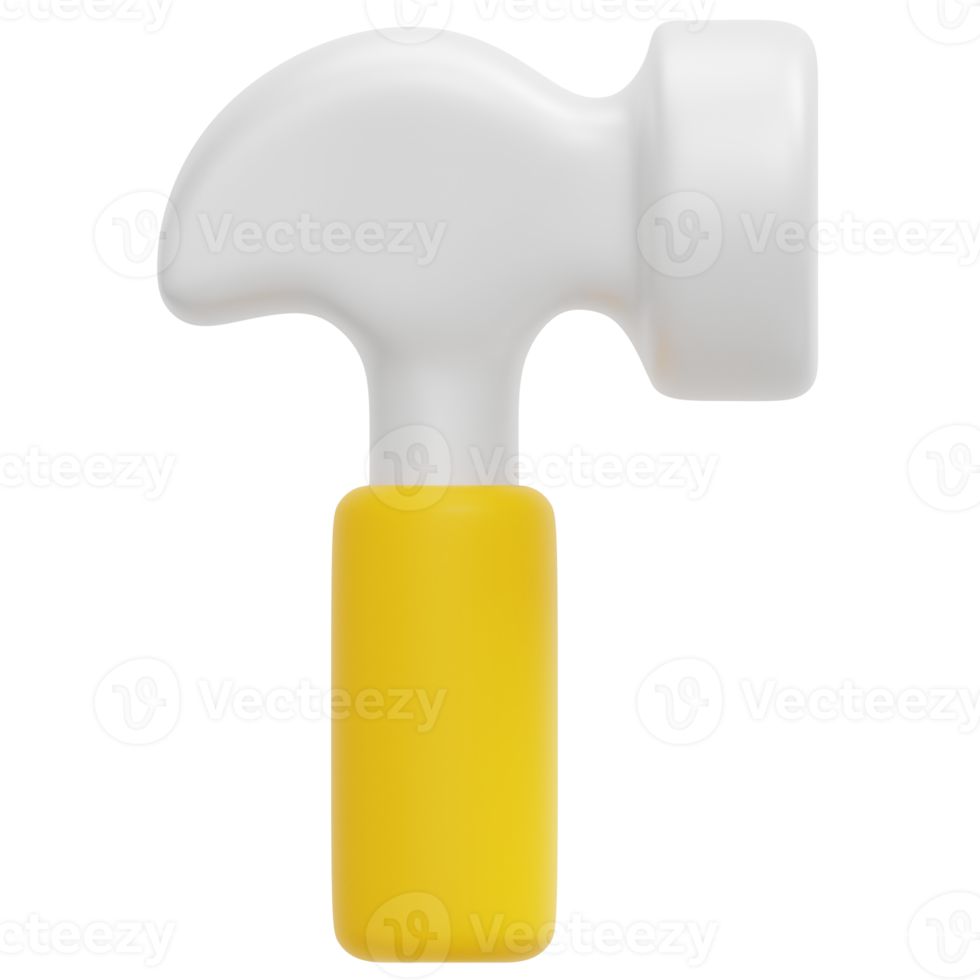 hammer 3d render icon illustration png