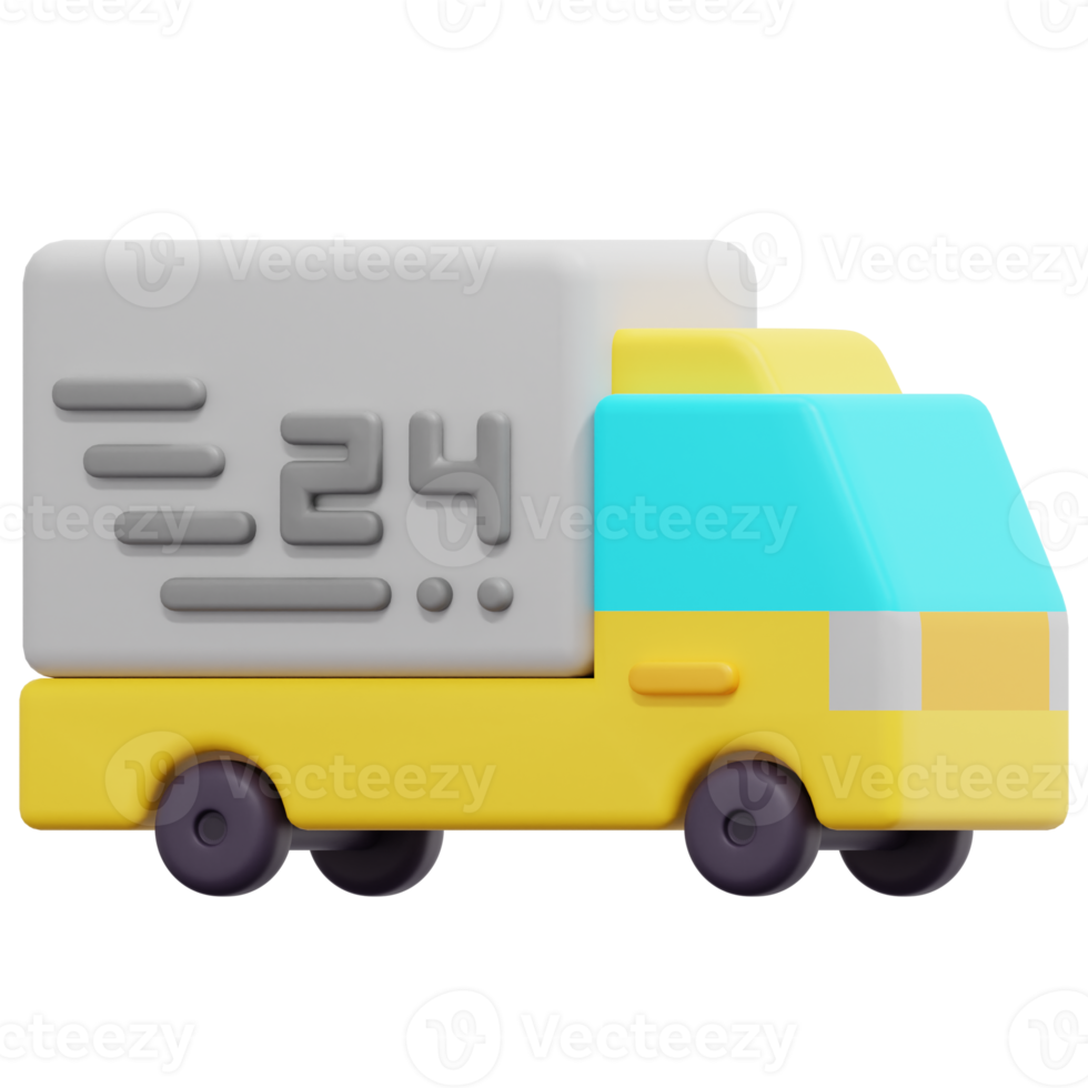 delivery car 3d render icon illustration png