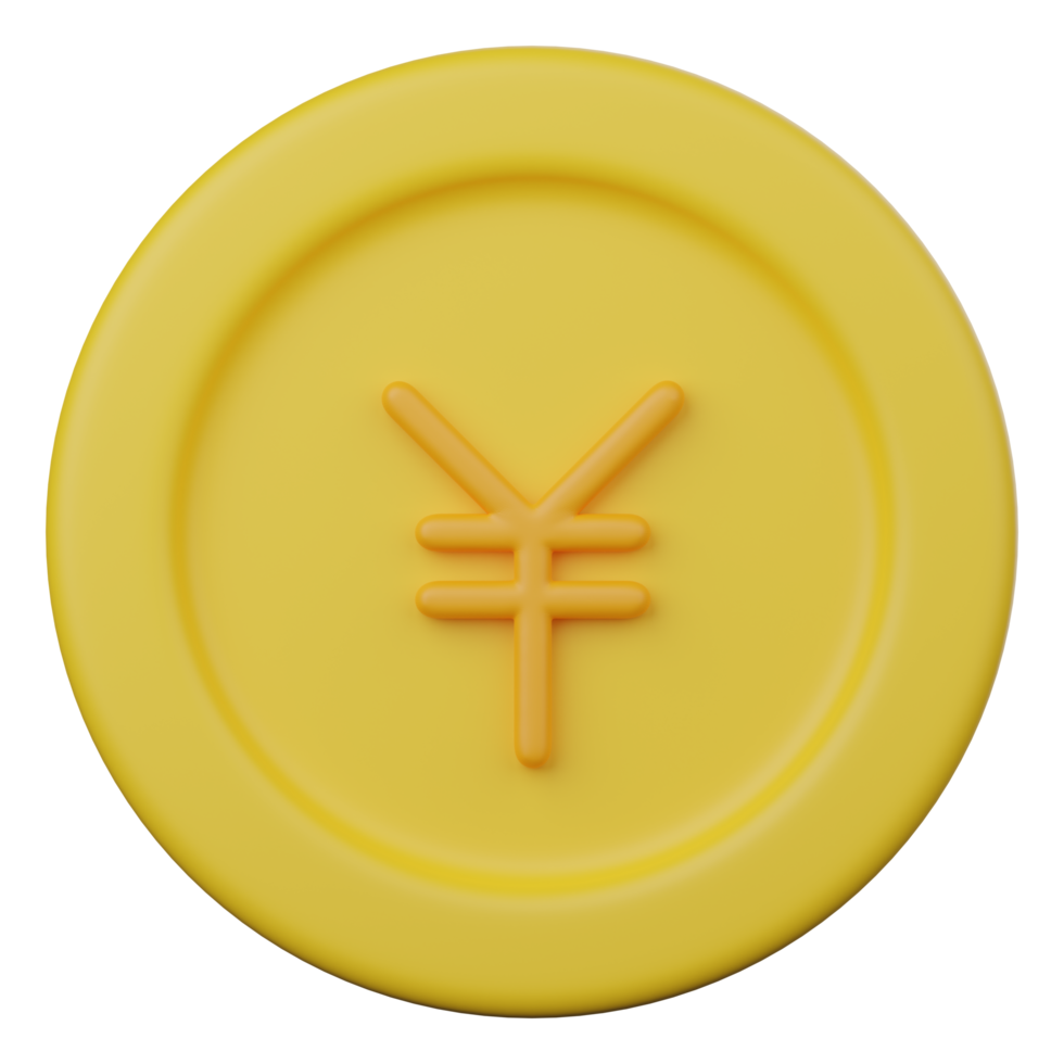 yen coin 3d icon png