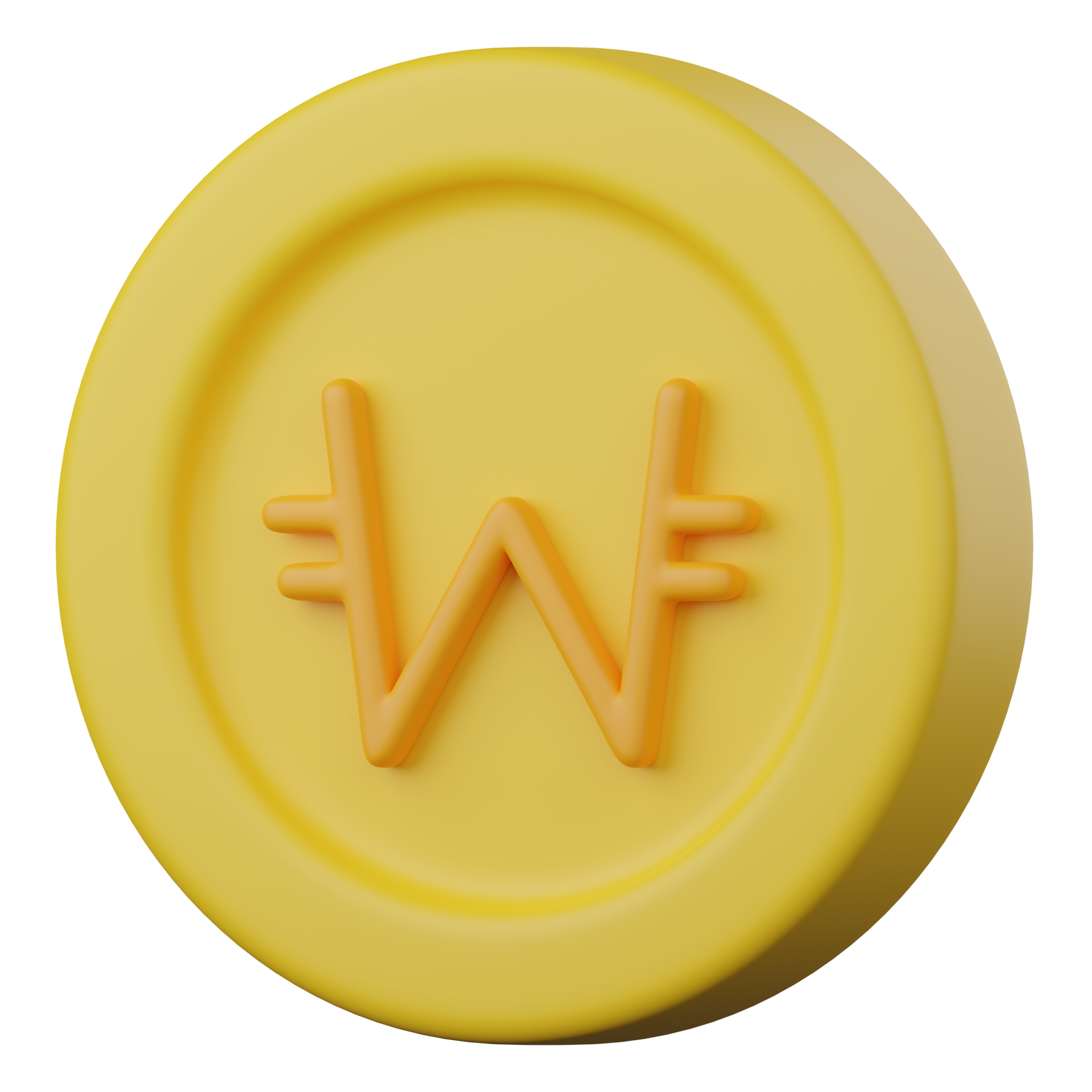 South Korean Won Coin 3d Icon 11652837 PNG south-korean-won-coin-3d-icon-11652837-png