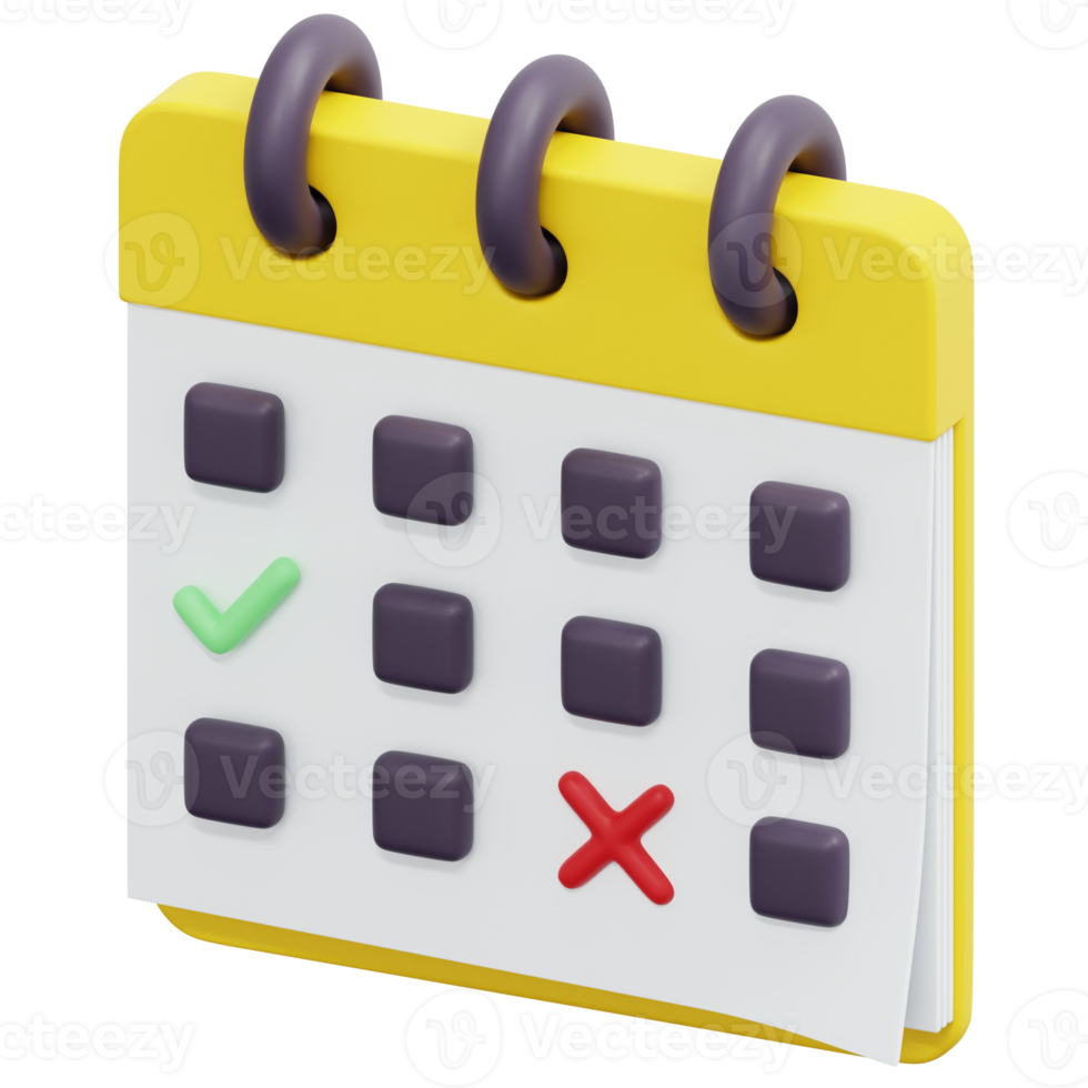 calendar 3d render icon illustration png