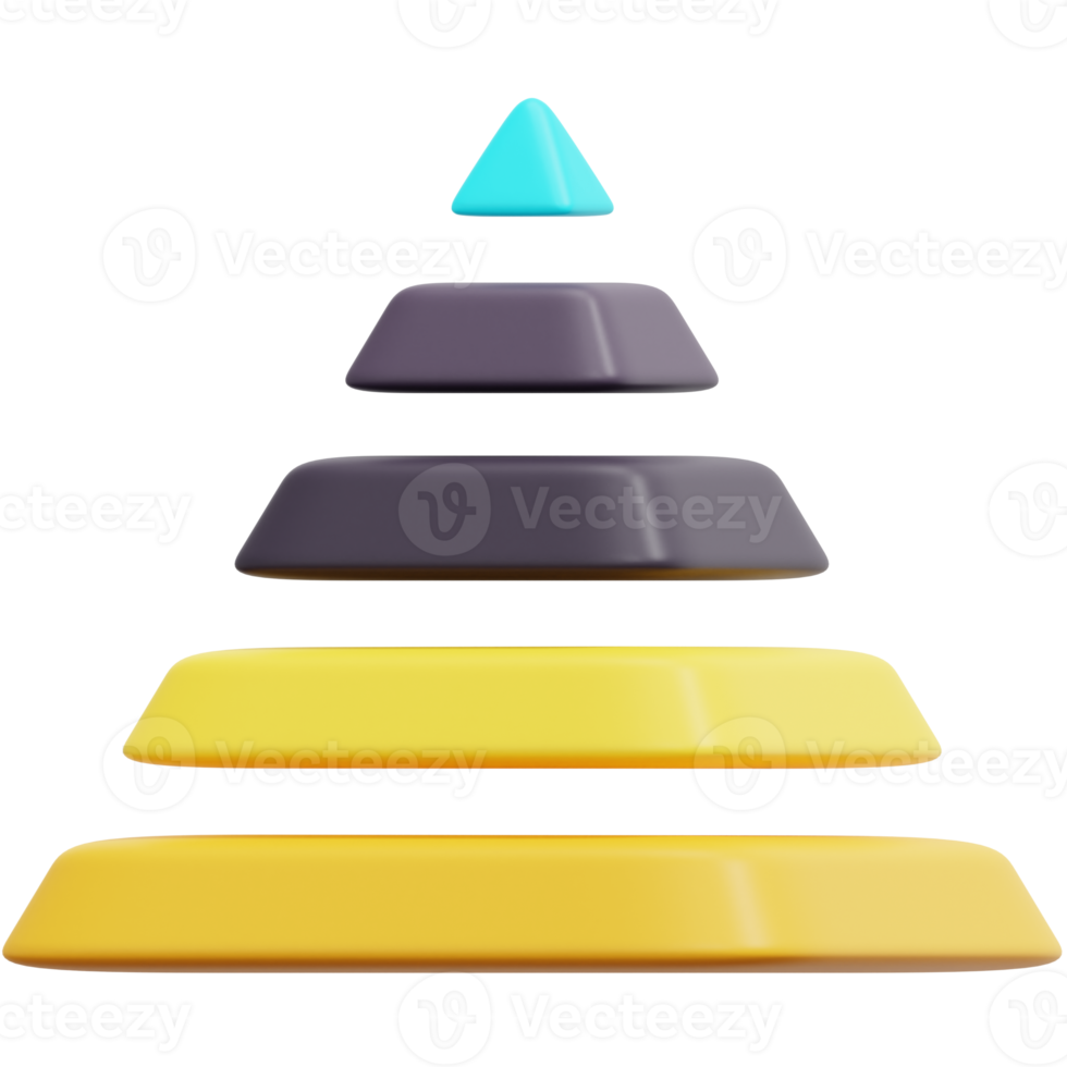 illustration de l'icône de rendu 3d pyramide png