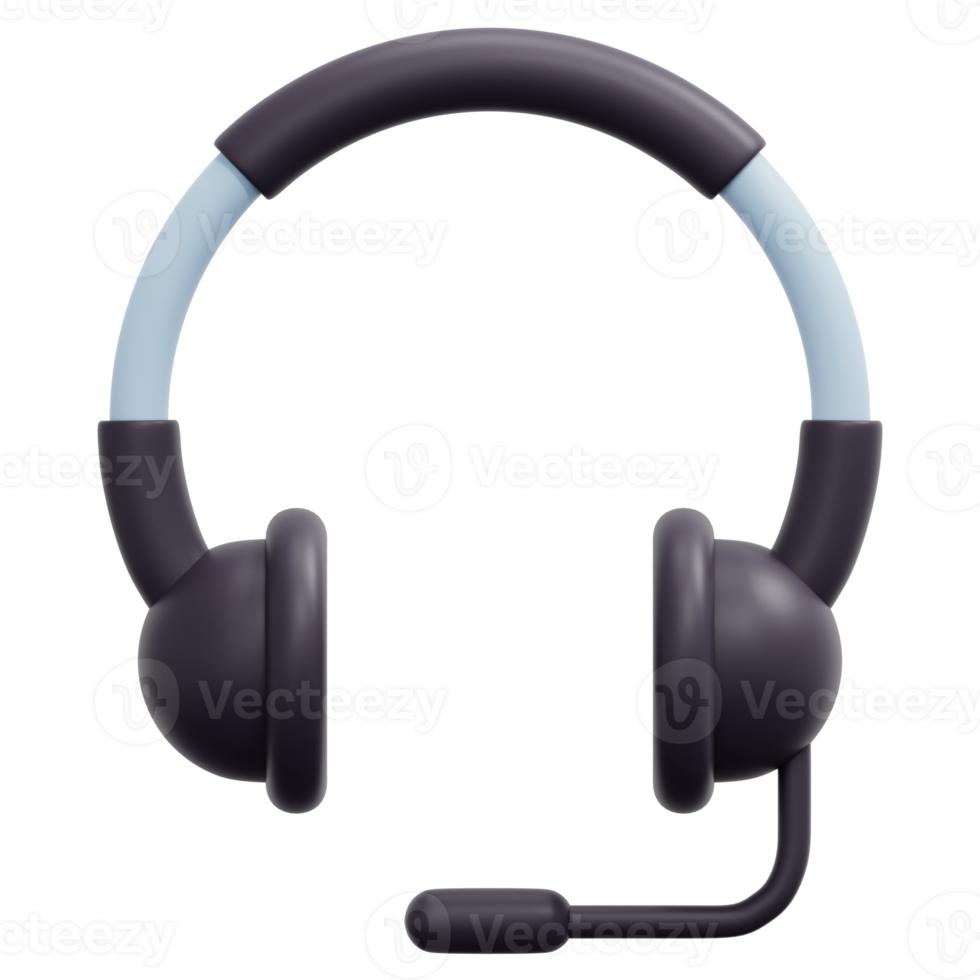headset 3d render icon illustration png