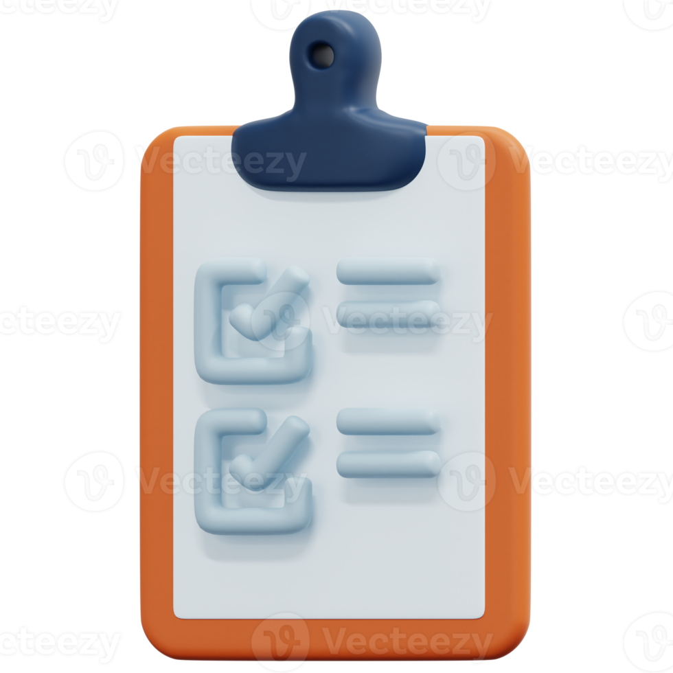 clipboard 3d render icon illustration png