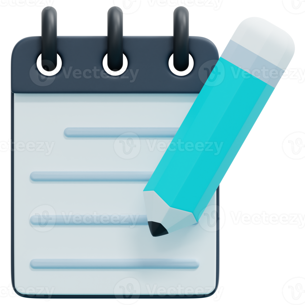 notebook 3d render icon illustration png