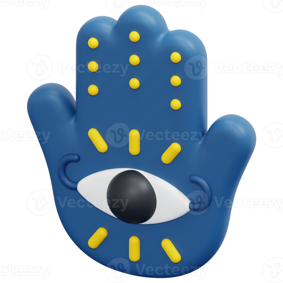 hamsa 3d render icon illustration png