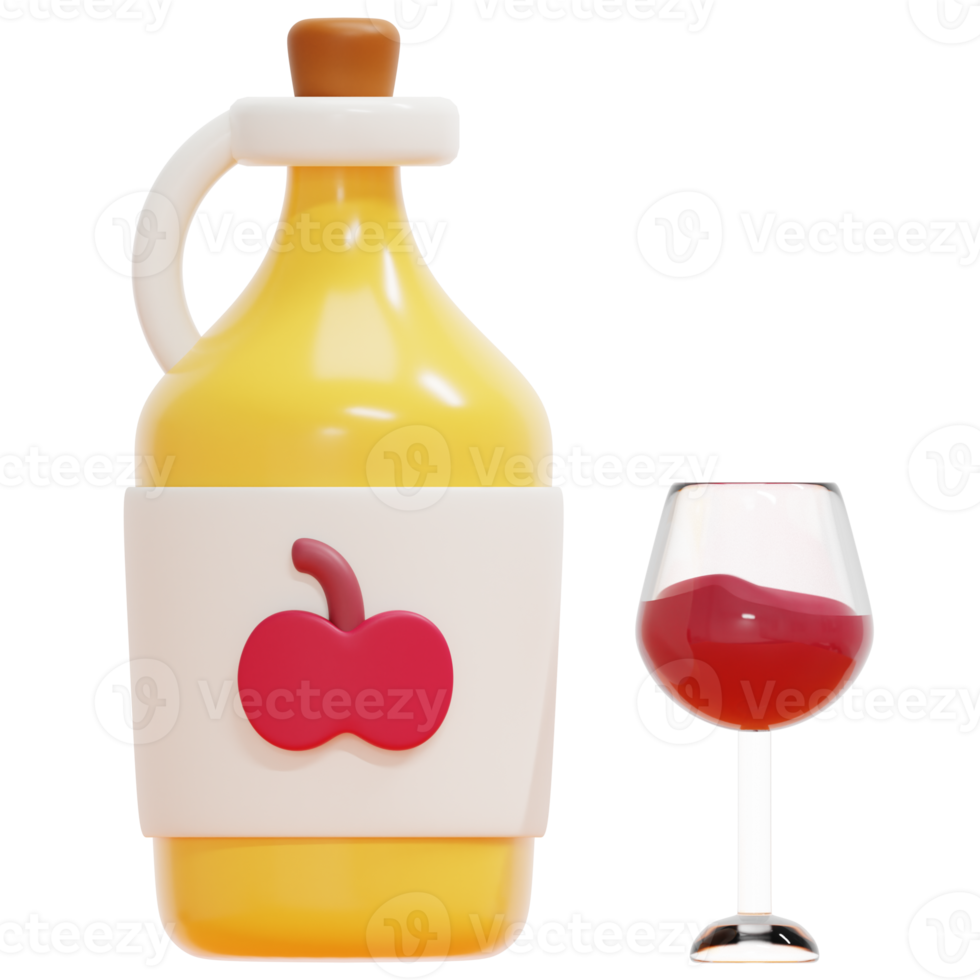 cider 3d render icon illustration png