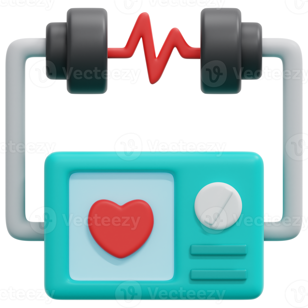 defibrillator 3d render icon illustration png