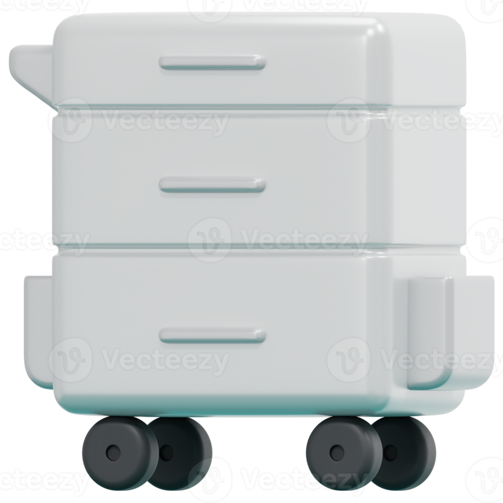 trolley 3d render icon illustration png