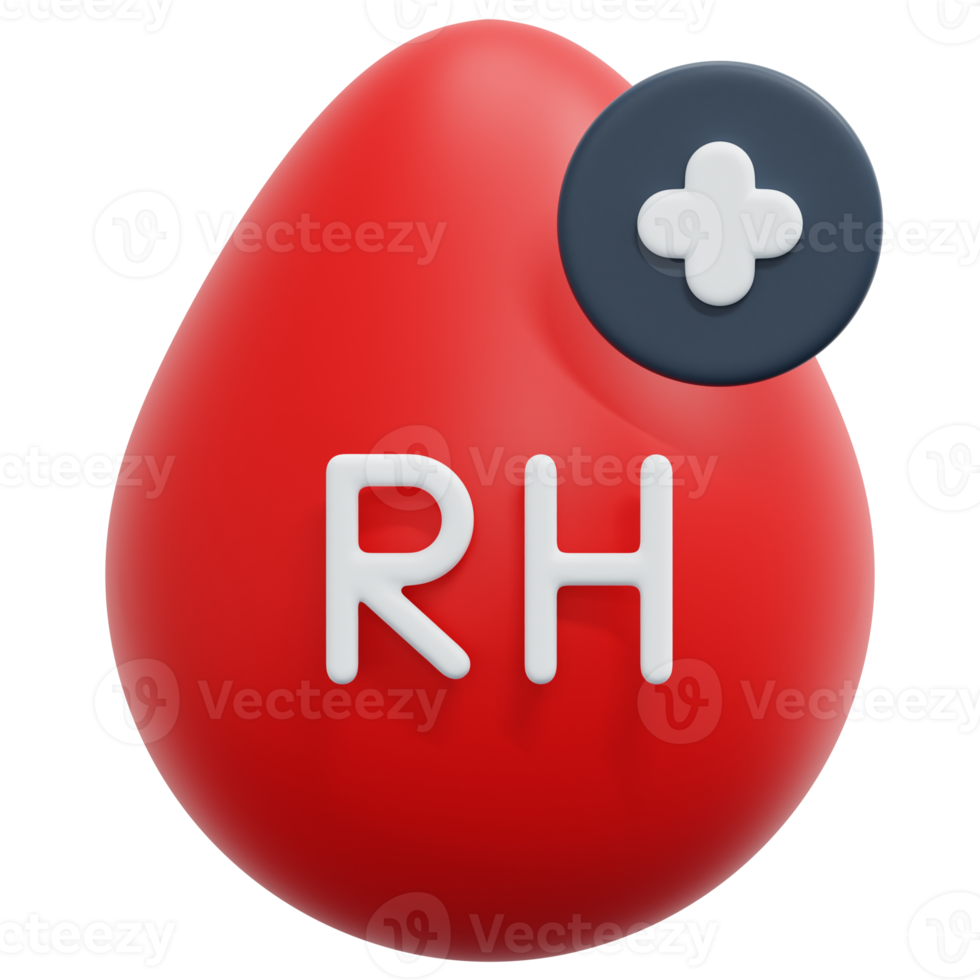 blood rh positive 3d render icon illustration png