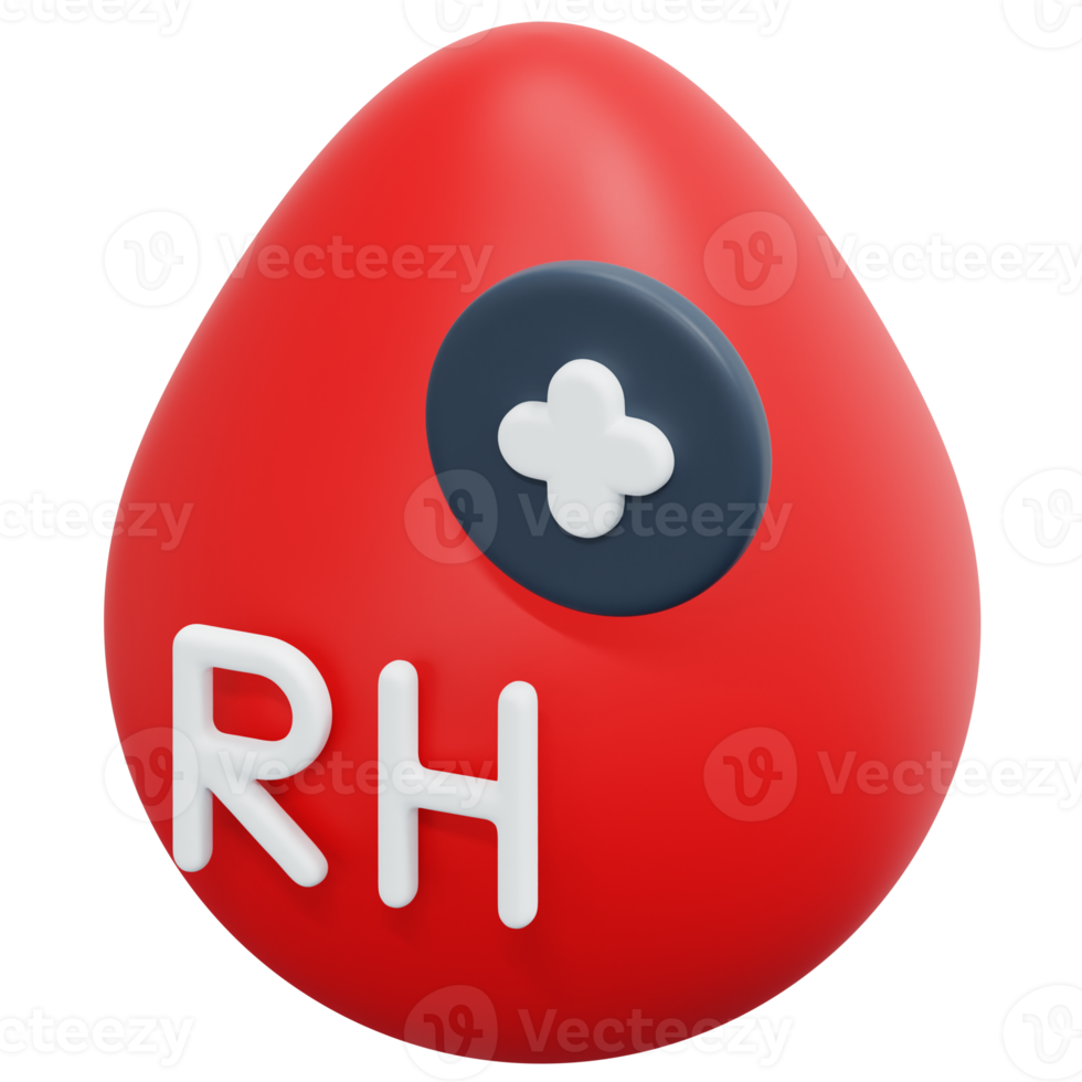 sangue rh positivo 3d render ilustração de ícone png
