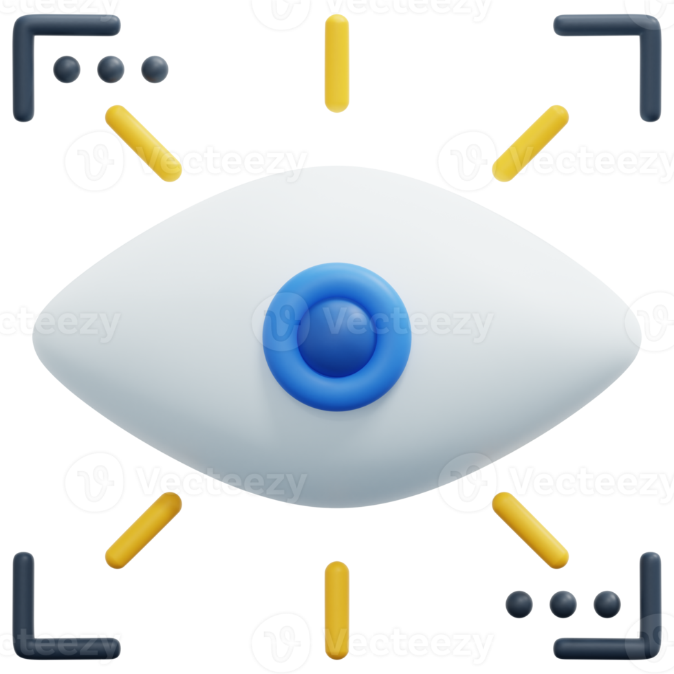 vision 3d render icon illustration png