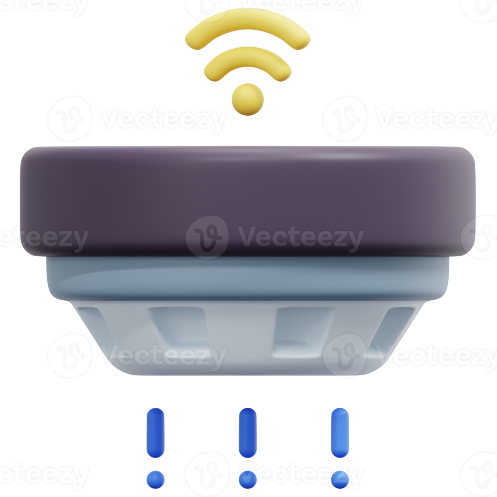 illustration de l'icône de rendu 3d du détecteur de fumée png