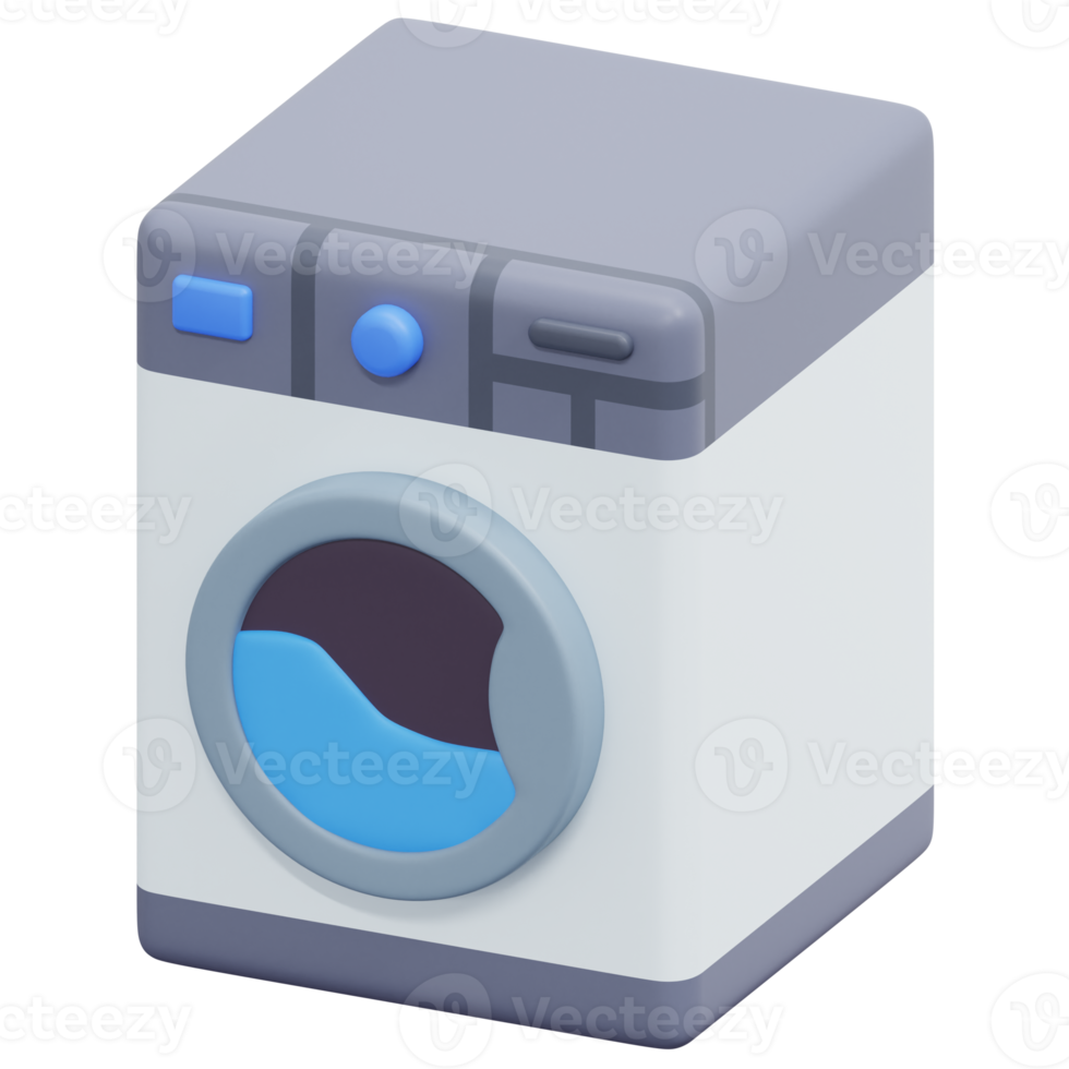 washing machine 3d render icon illustration png