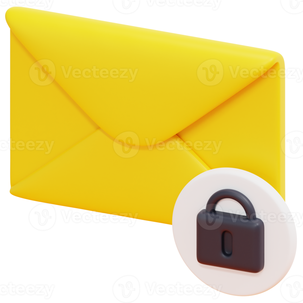 encrypted 3d render icon illustration png