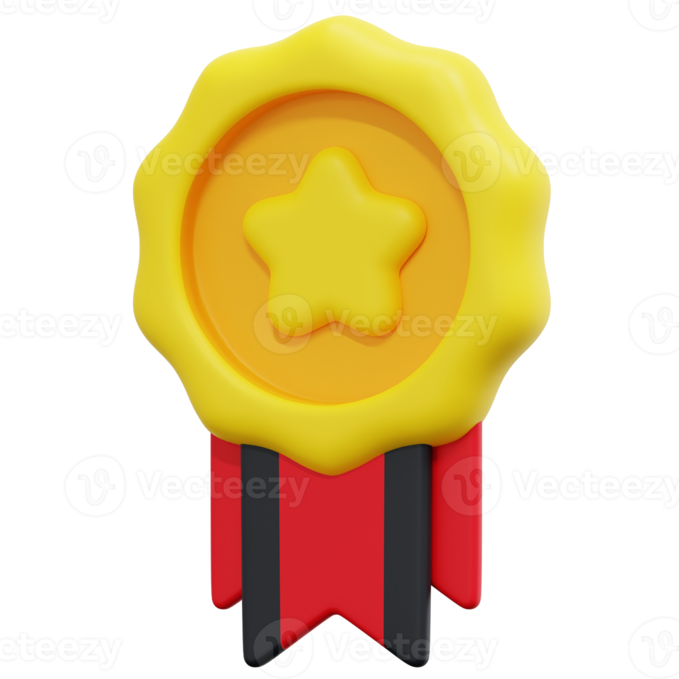 medal 3d render icon illustration png