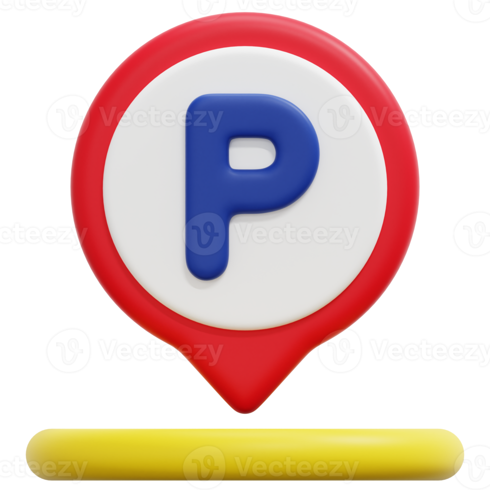 parking 3d render icon illustration png