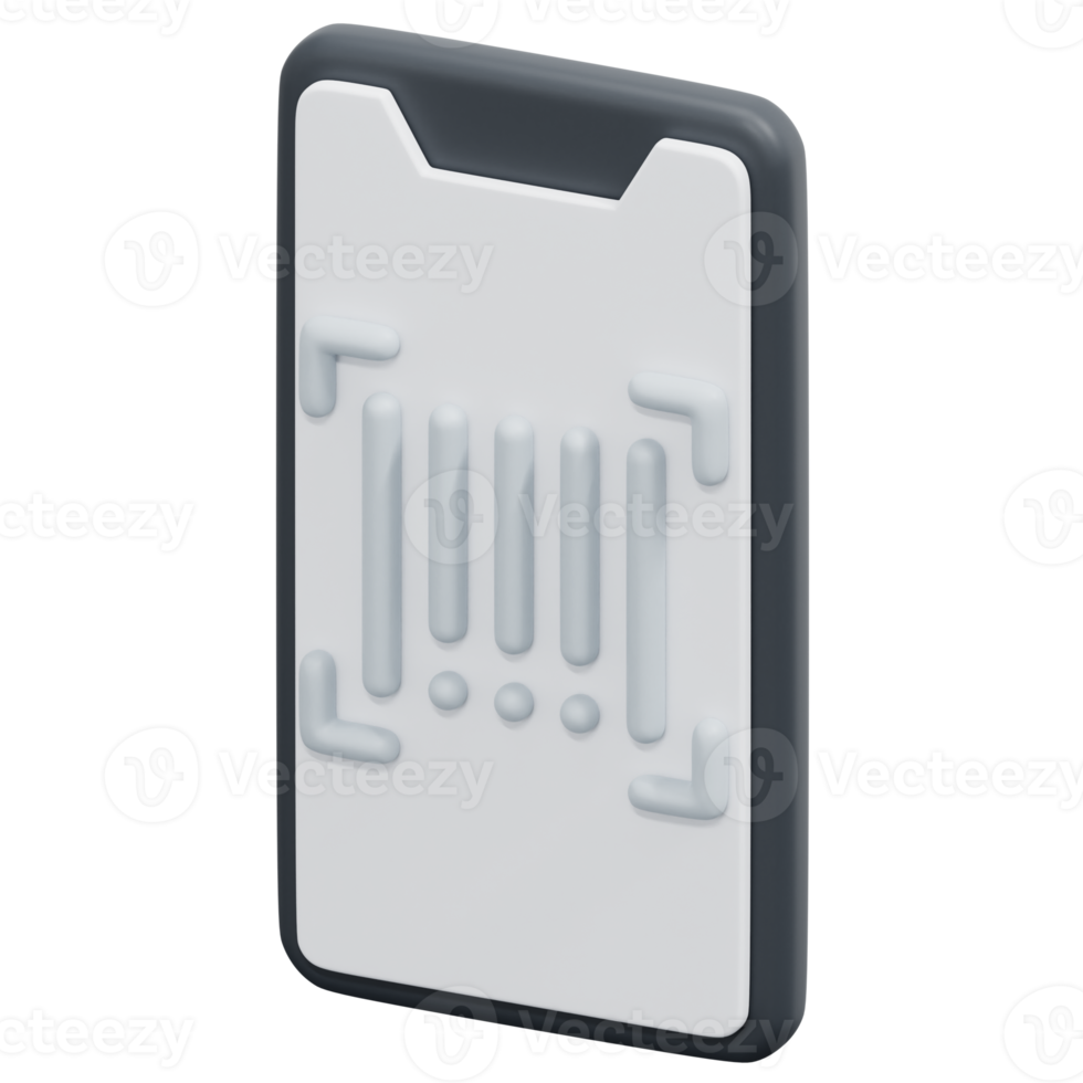 scan barcode 3d render icon illustration png
