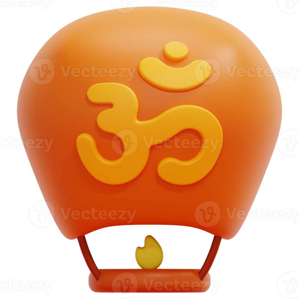 sky lantern 3d render icon illustration png