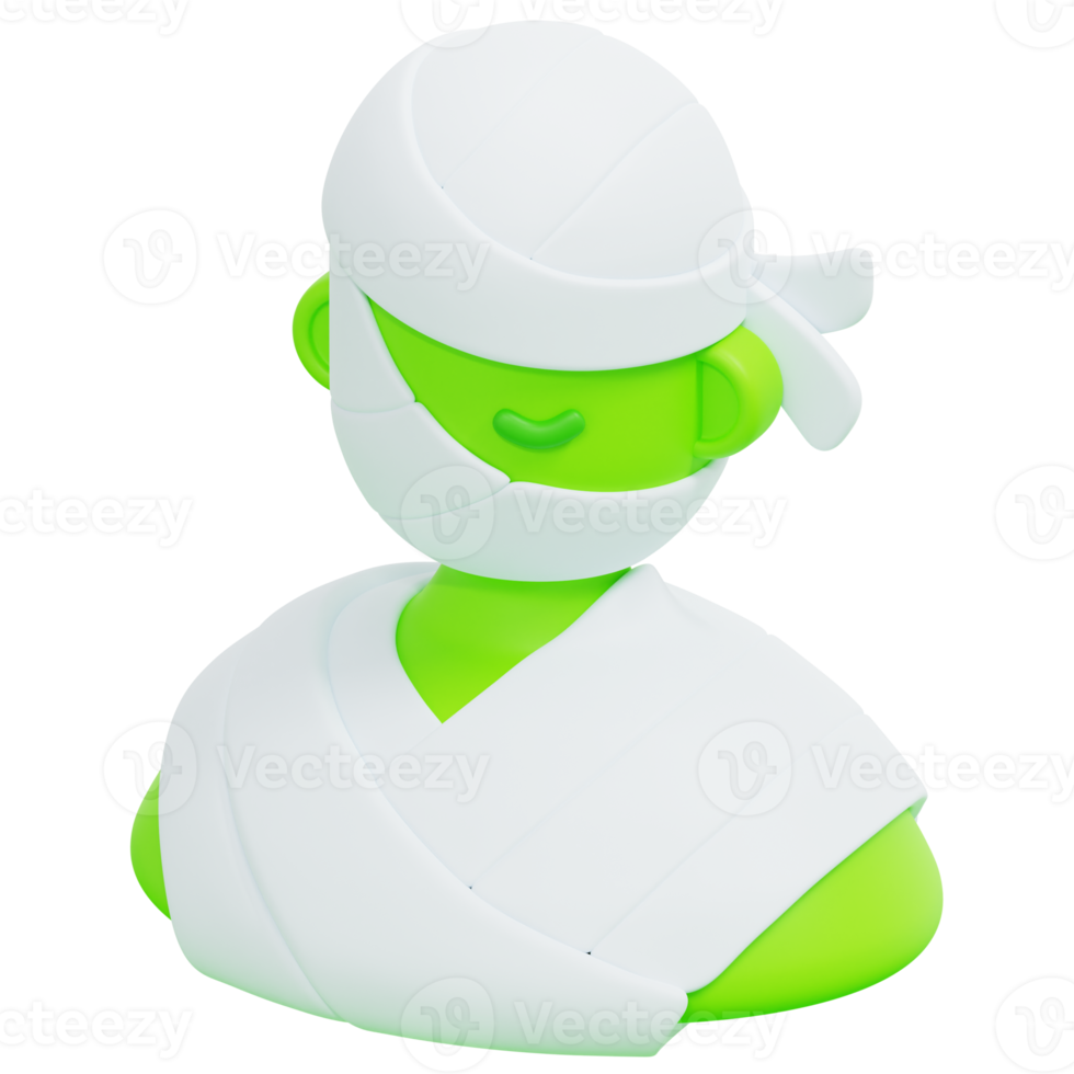 mummy 3d render icon illustration png