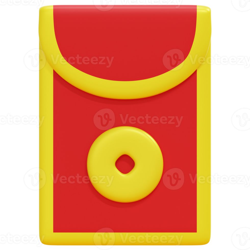 red envelope 3d render icon illustration png